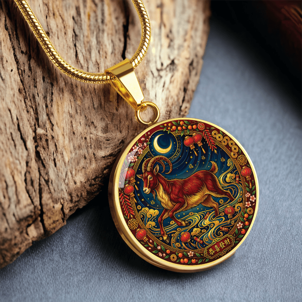 Year of The Goat Necklace - Chinese Zodiac Animal Charm Pendant Jewelry