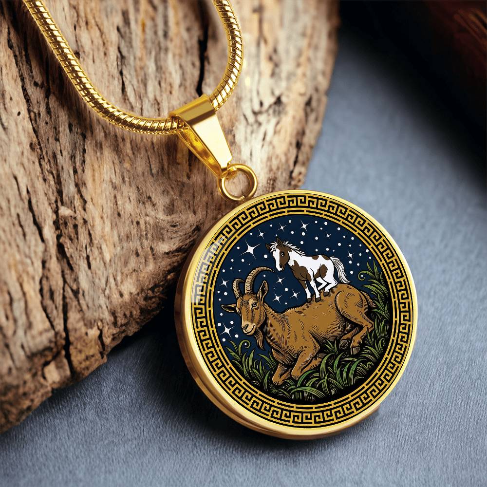 Horse & Goat Necklace - Couples Chinese Zodiac Animal Pendant Jewelry