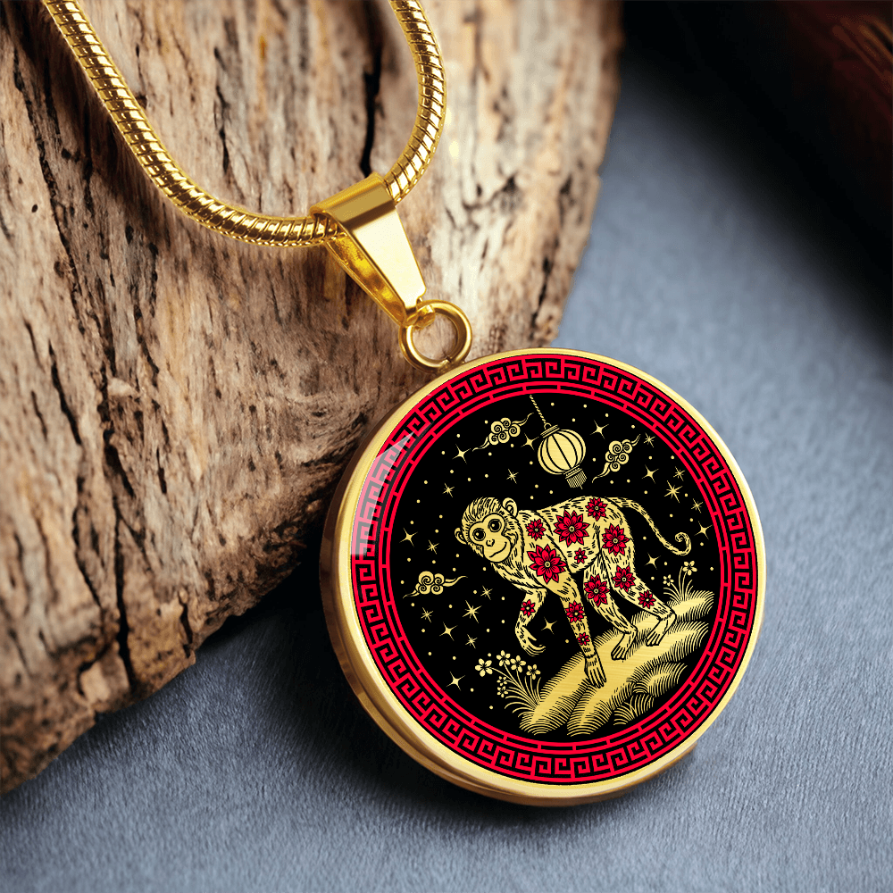 Monkey Necklace Chinese Zodiac Animal Pendant Jewelry