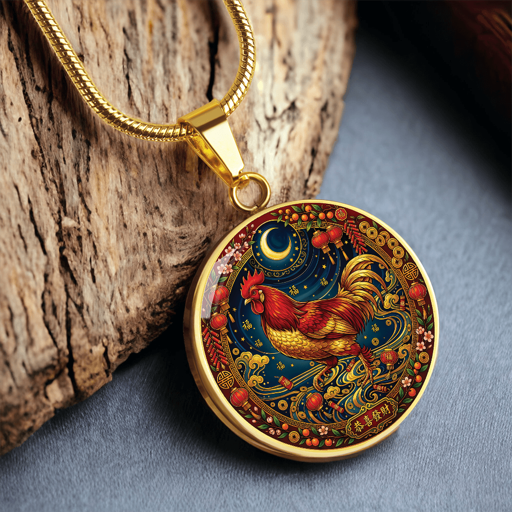 Year of The Rooster Necklace - Chinese Zodiac Animal Charm Pendant Jewelry