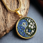Morning Glory Yin Yang Necklace - September Birth Month Flower Pendant Jewelry