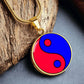 Gold Pendant Fire and Ice Yin Yang Necklace
