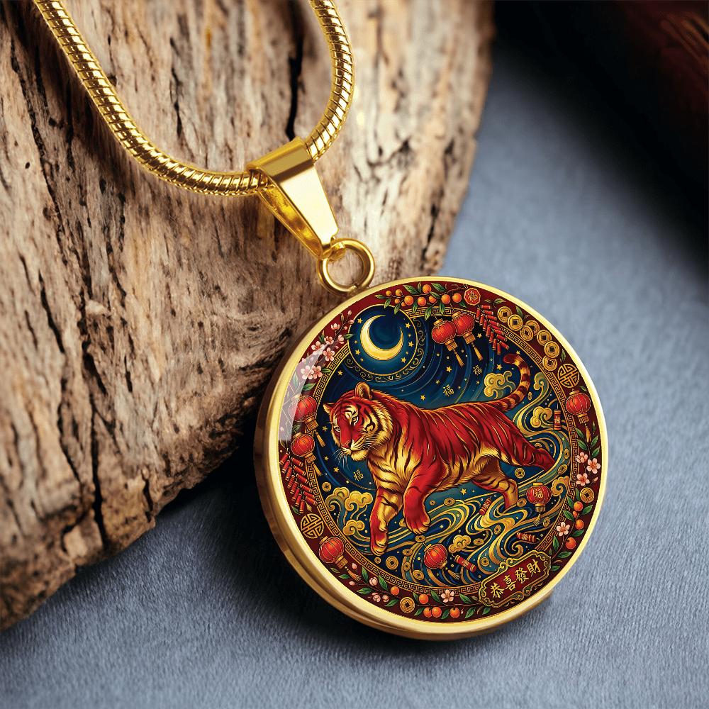 Year of The Tiger Necklace - Chinese Zodiac Animal Charm Pendant Jewelry