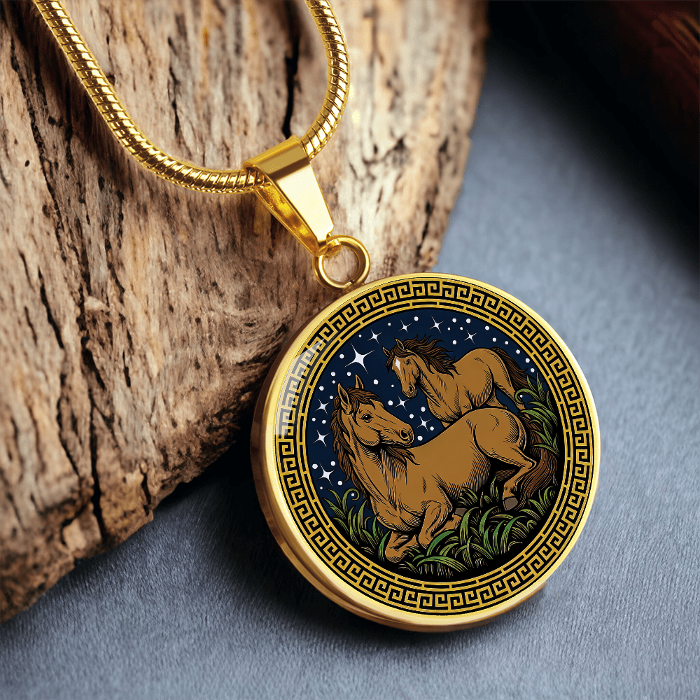 Horse and Horse Necklace - Couples Chinese Zodiac Animal Pendant Jewelry