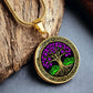 Celtic Tree of Life Necklace The Perfect Growth & Protection Gift For Her. Engraved Gold Plated Yggdrasil Aurora Borealis Amethyst Pendant