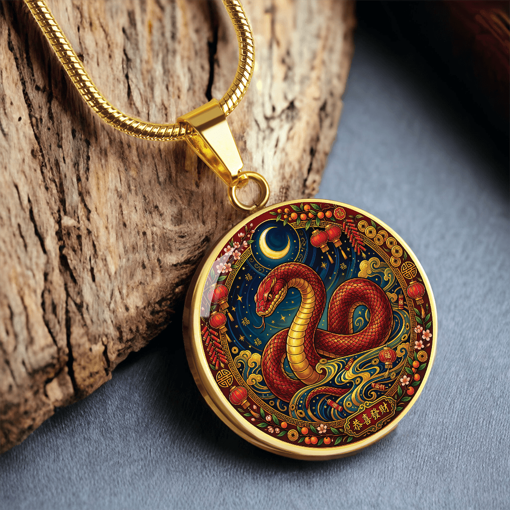 Year of The Snake Necklace - Chinese Zodiac Animal Charm Pendant Jewelry