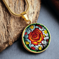 Red Rose Necklace - June Birth Flower Pendant Jewelry