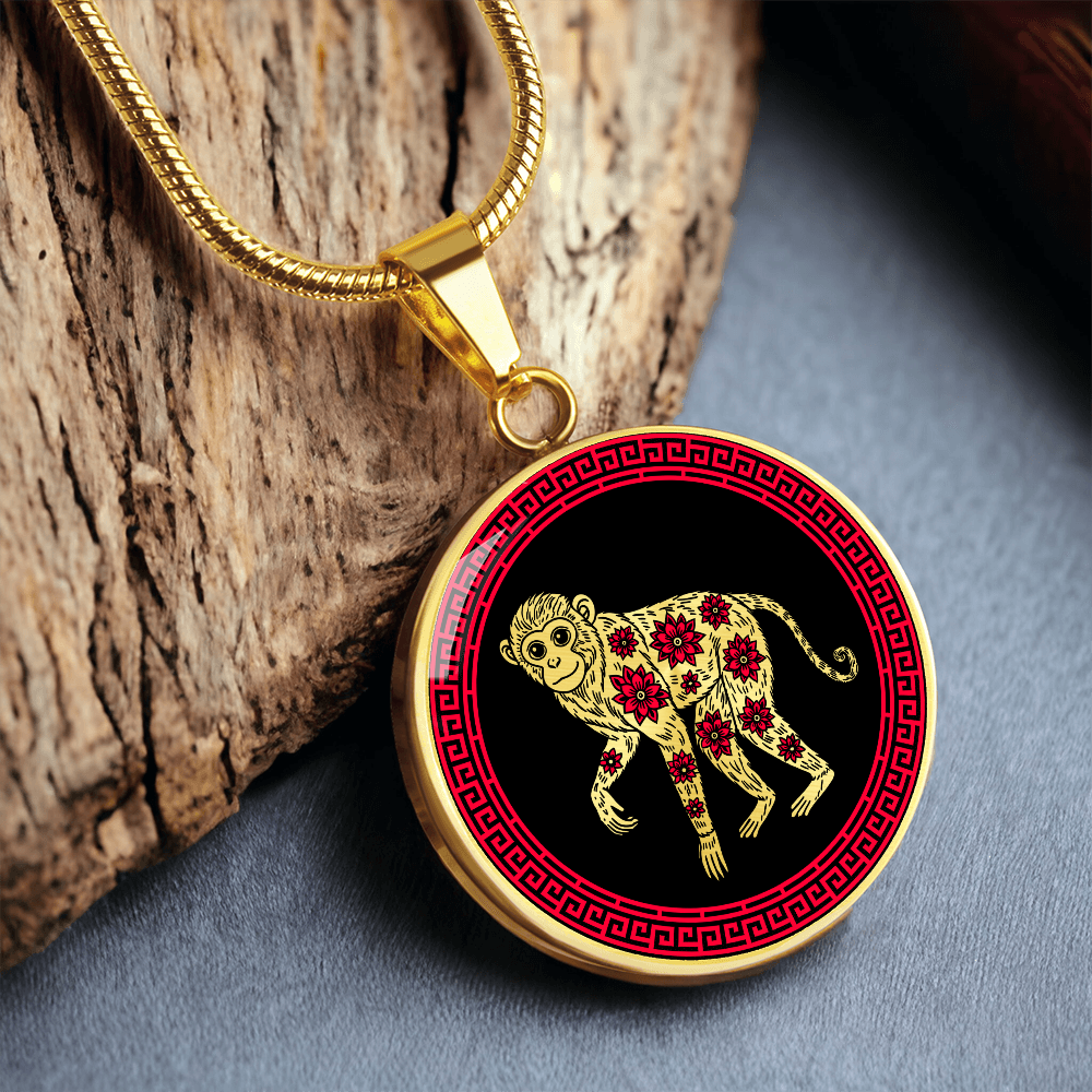 Monkey Necklace Chinese Zodiac Animal Pendant Jewelry