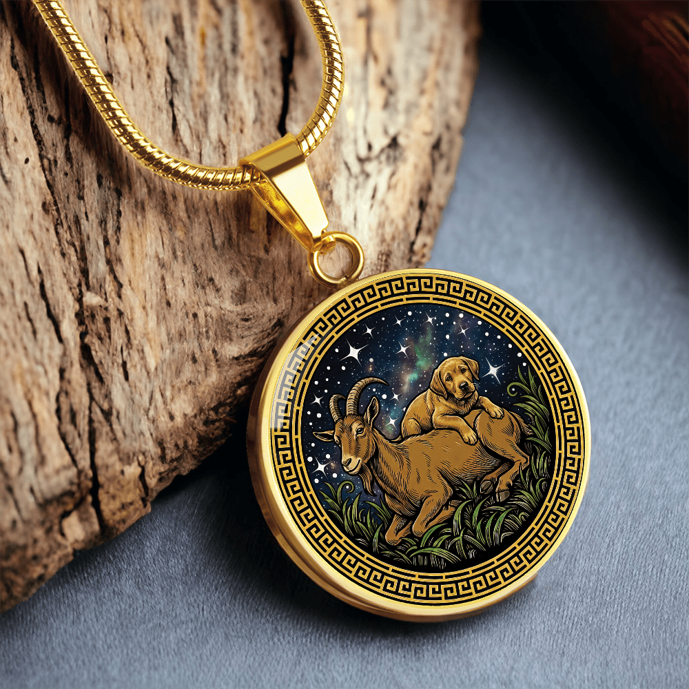 Dog & Goat Necklace - Couples Chinese Zodiac Animal Pendant Jewelry