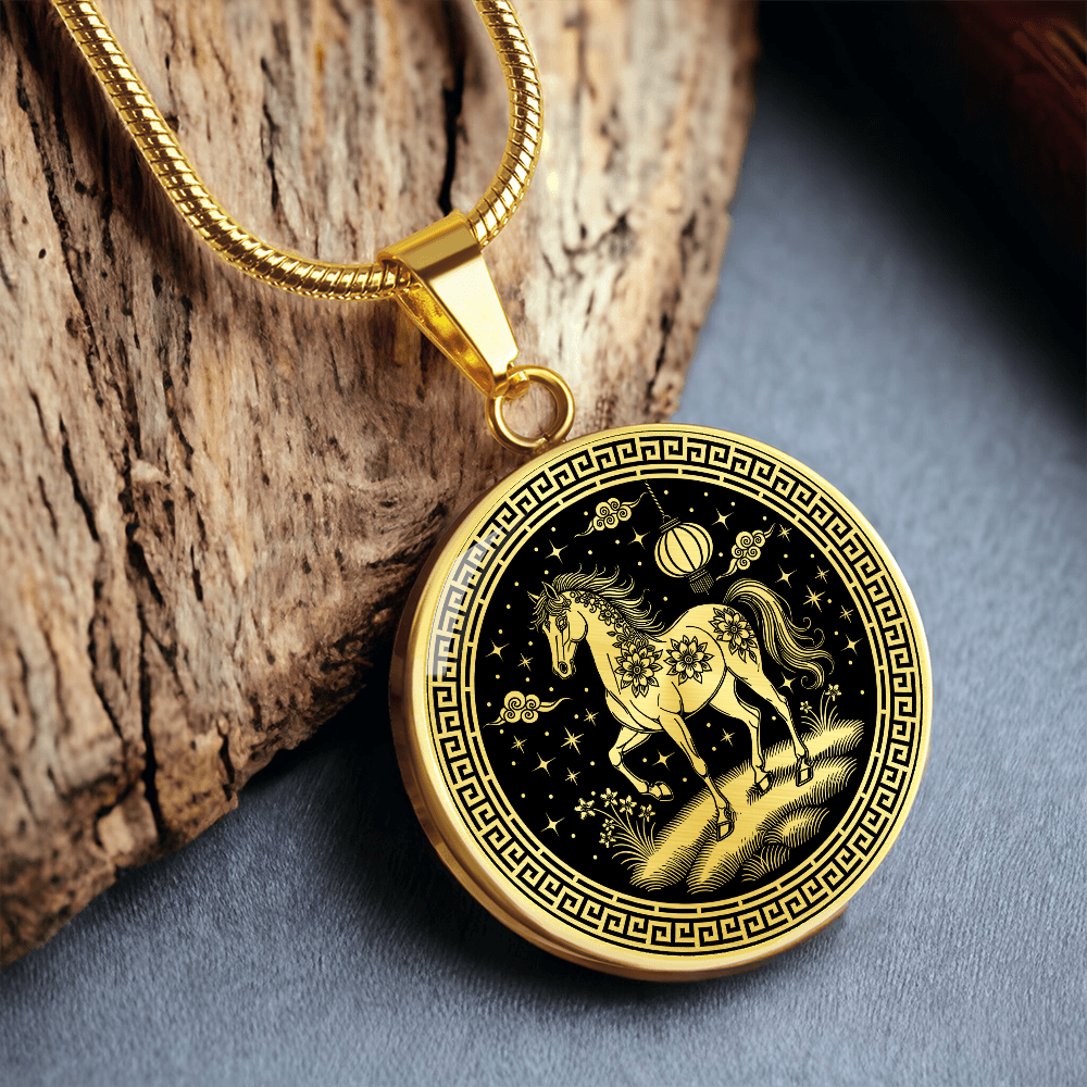 Horse Necklace Chinese Zodiac Pendant Jewelry