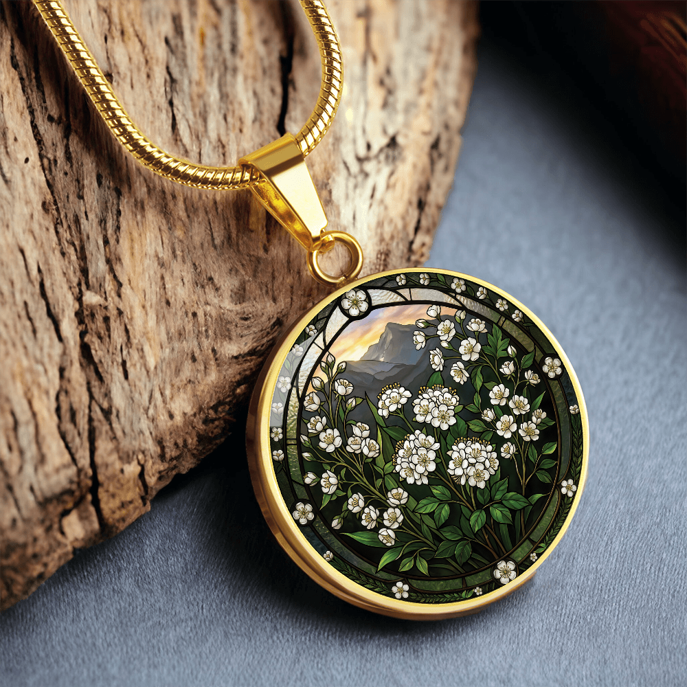 White Hawthorn Necklace - May Birth Flower Pendant Jewelry