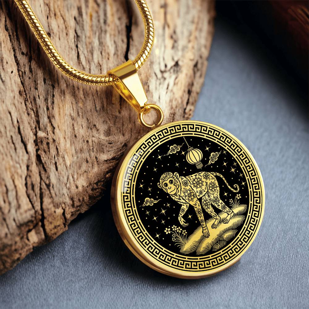 Monkey Necklace Chinese Zodiac Animal Pendant Jewelry