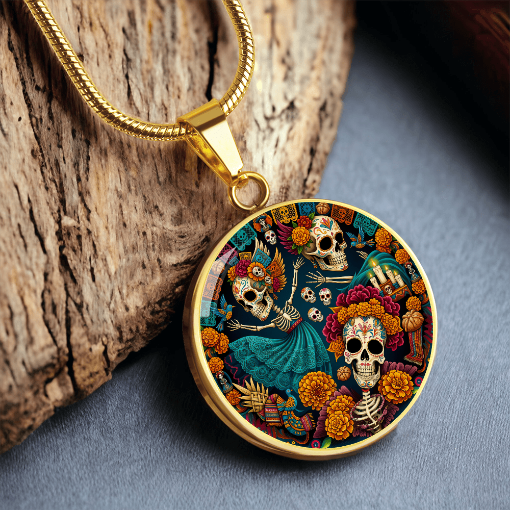 Day of the Dead Necklace - Día de los Muertos Pendant Jewelry
