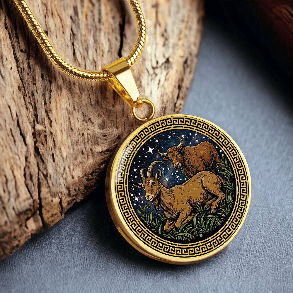Ox & Goat Necklace - Couples Chinese Zodiac Animal Pendant Jewelry