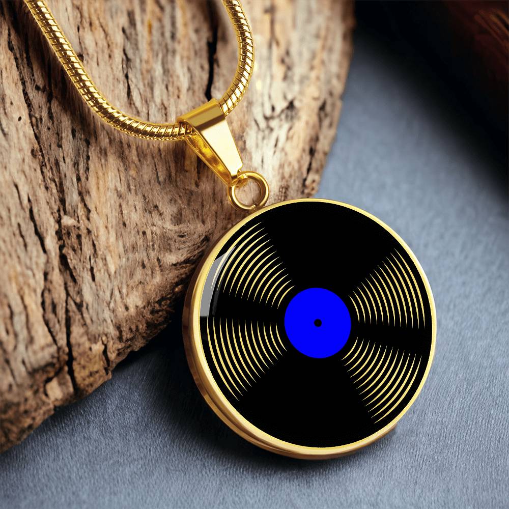 Vinyl Record Necklace Gold - Personalized Music Pendant - Music Theme Gifts For Her or Him - Silver Record Pendant Necklace For Woman or Men