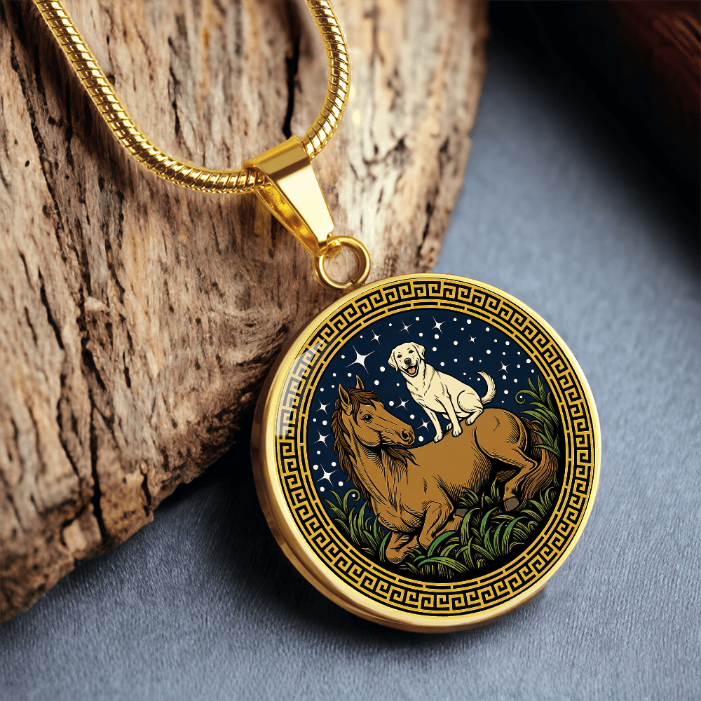 Dog and Horse Necklace - Couples Chinese Zodiac Animal Pendant Jewelry