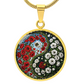Poppy Yin Yang Necklace - August Birth Month Flower Pendant Jewelry