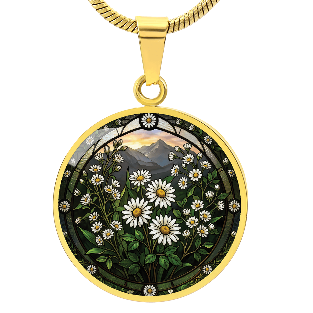 White Daisy Necklace - April Birth Flower Pendant Jewelry