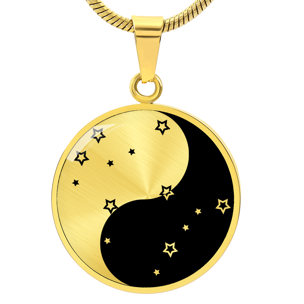 Gemini Yin Yang Pendant Necklace - Zodiac Constellation Jewelry