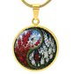 Larkspur Yin Yang Necklace - July Birth Month Flower Pendant Jewelry