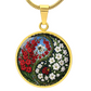 Gladiolus Yin Yang Necklace - August Birth Month Flower Pendant Jewelry