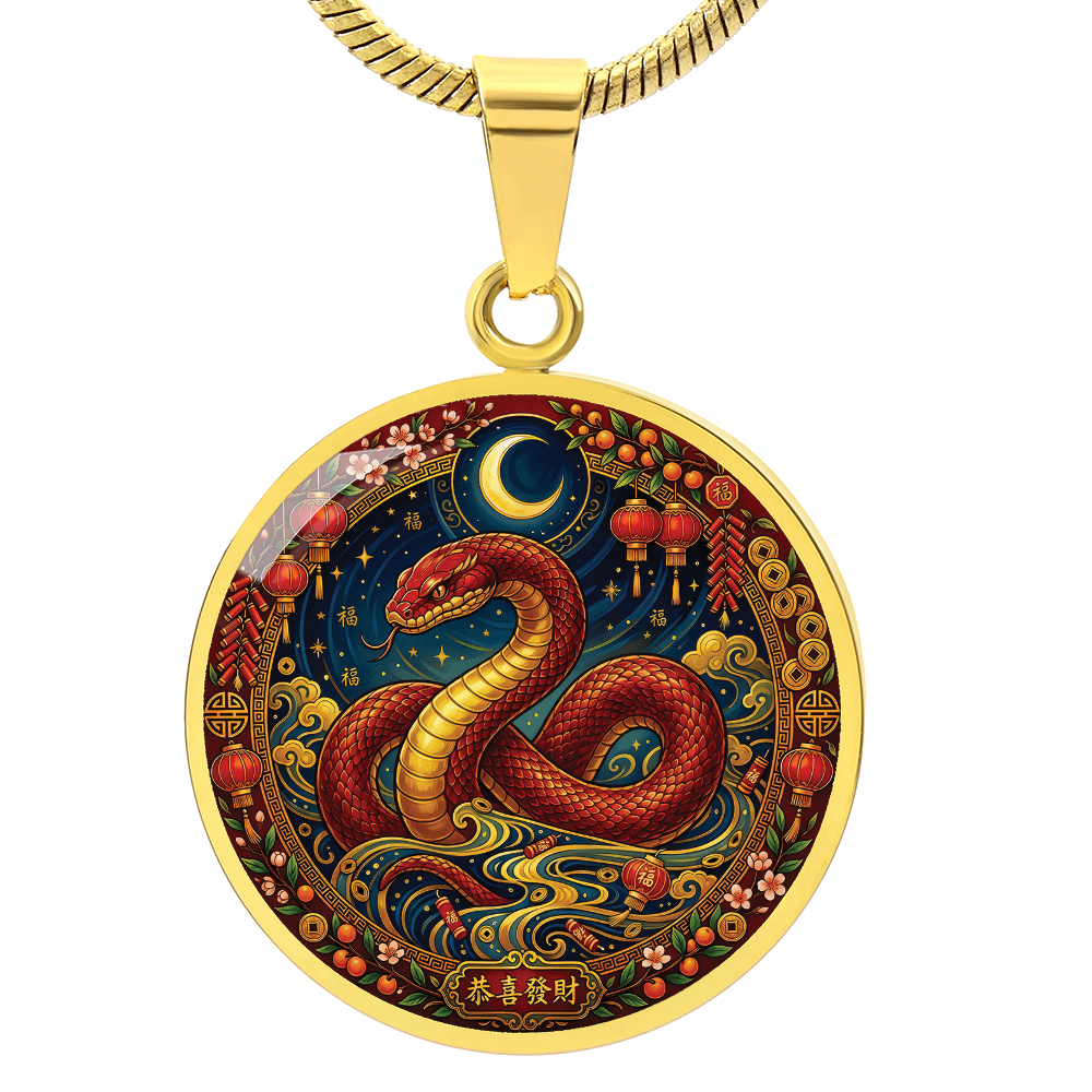 Year of The Snake Necklace - Chinese Zodiac Animal Charm Pendant Jewelry