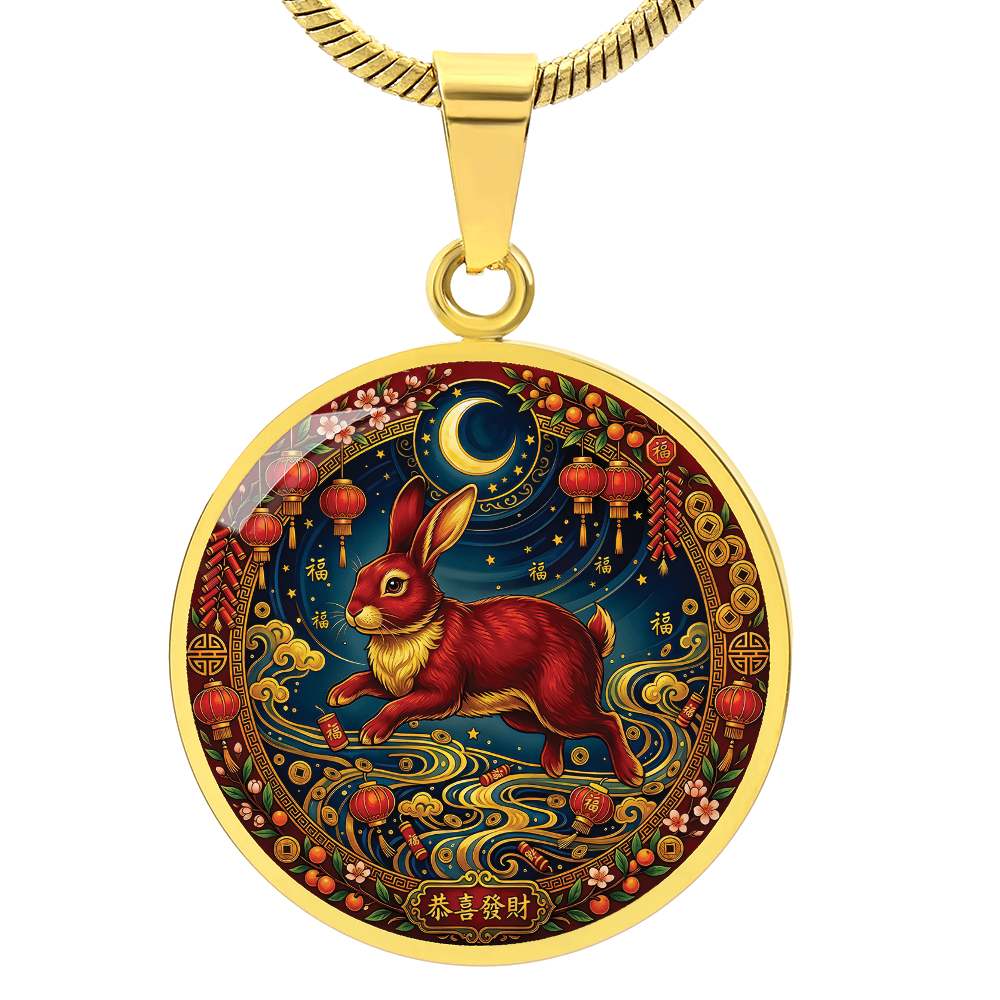 Year of The Rabbit Necklace - Chinese Zodiac Animal Charm Pendant Jewelry