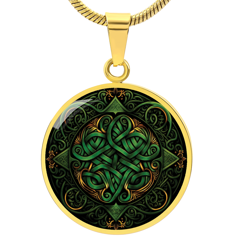 Green Celtic Knot Necklace - Romantic Pendant Jewelry