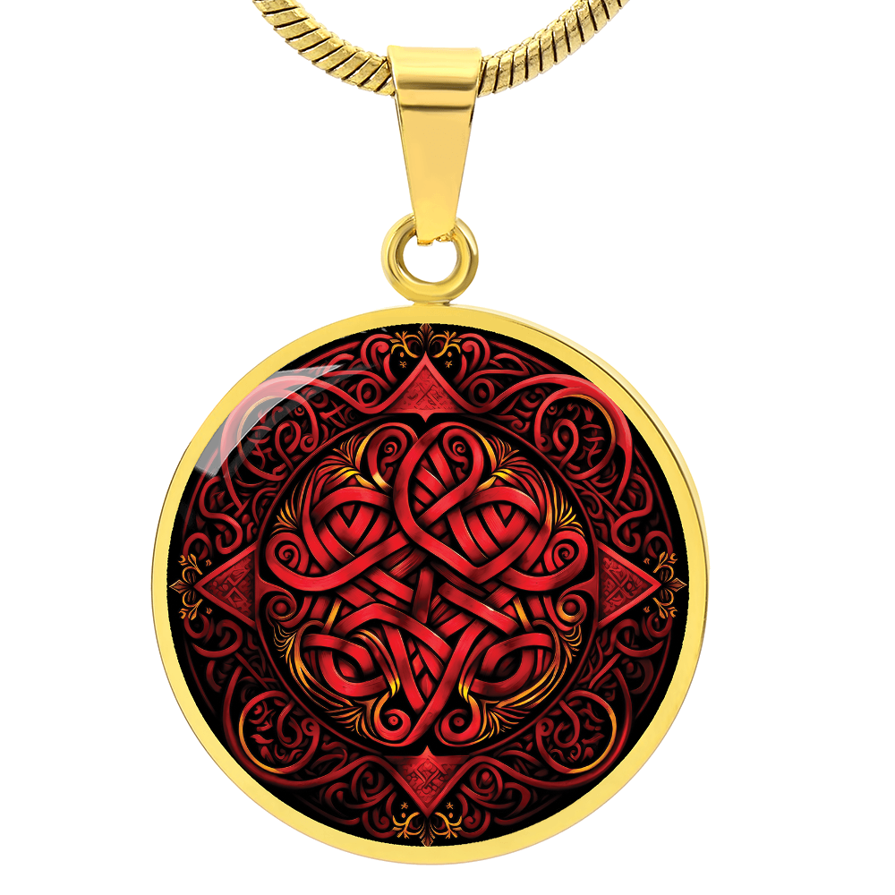 Red Celtic Knot Necklace - Romantic Pendant Jewelry