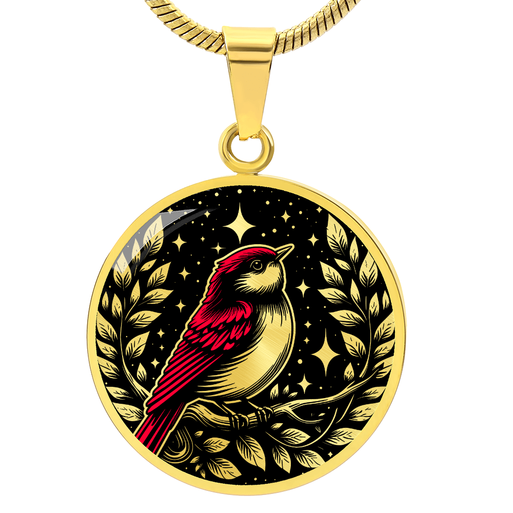 Red Bird Necklace - Wildlife Pendant Jewelry