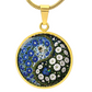 Morning Glory Yin Yang Necklace - September Birth Month Flower Pendant Jewelry
