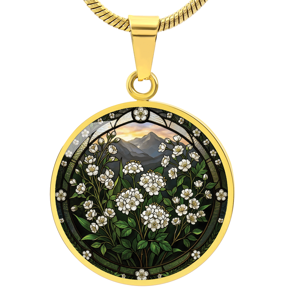 White Hawthorn Necklace - May Birth Flower Pendant Jewelry