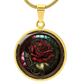 Red Rose Necklace - June Birth Flower Pendant Jewelry