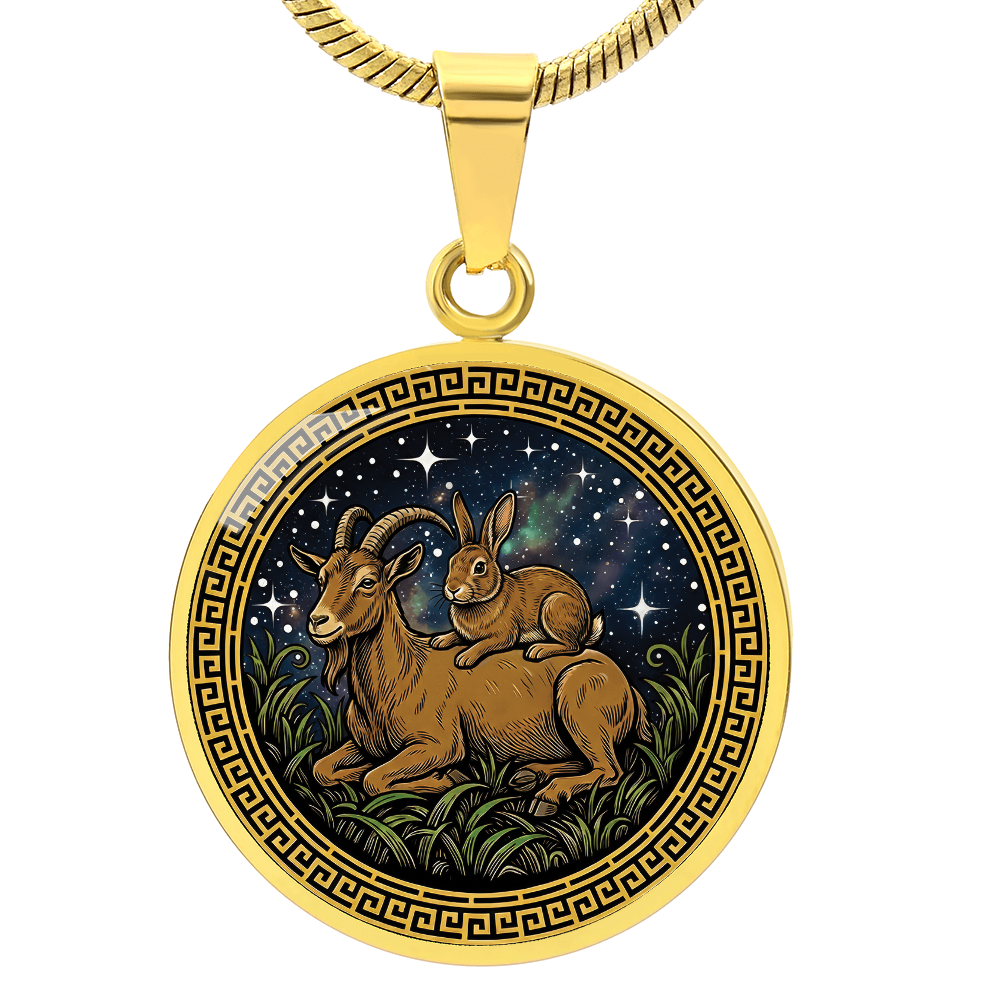 Rabbit & Goat Necklace - Couples Chinese Zodiac Animal Pendant Jewelry