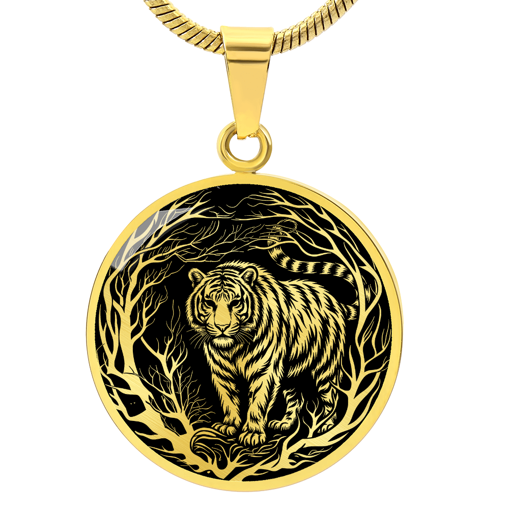 Silver Tiger Necklace - Forest Charm Pendant Jewelry