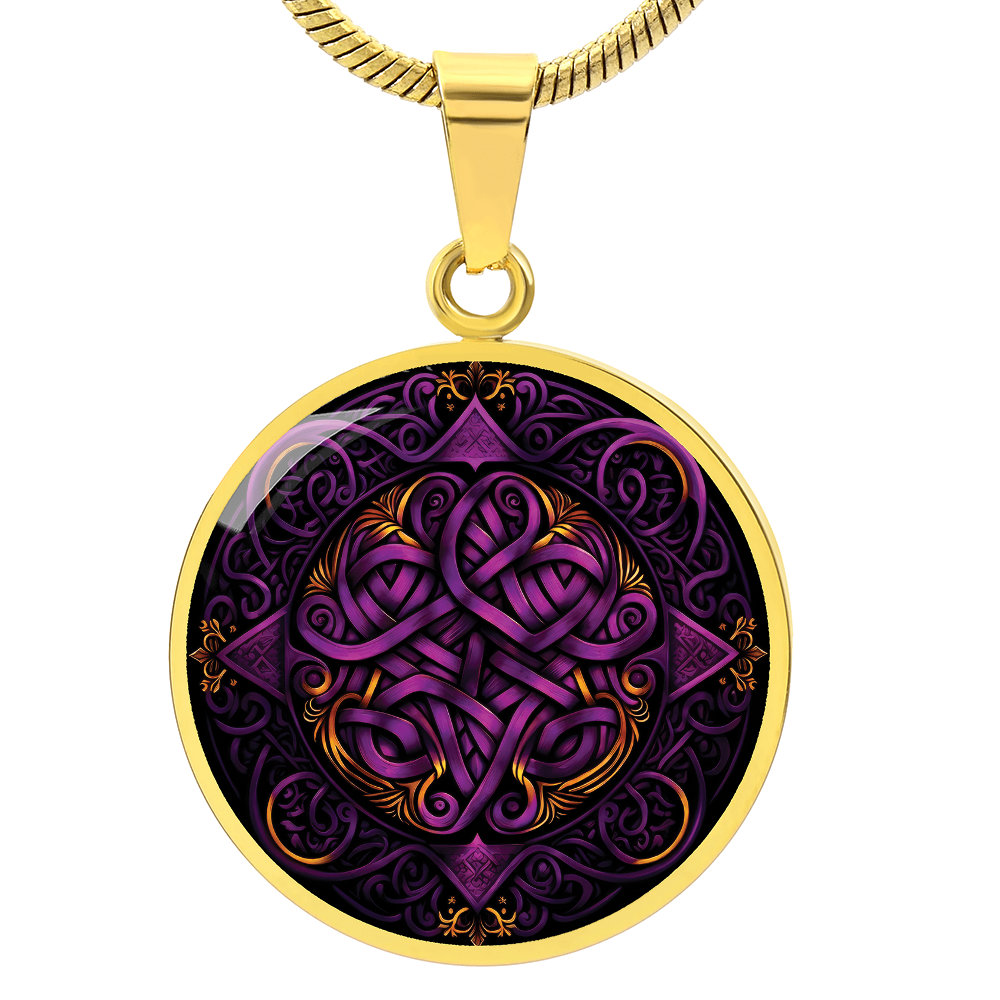 Purple Celtic Knot Necklace - Romantic Pendant Jewelry