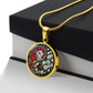 Poppy Yin Yang Necklace - August Birth Month Flower Pendant Jewelry