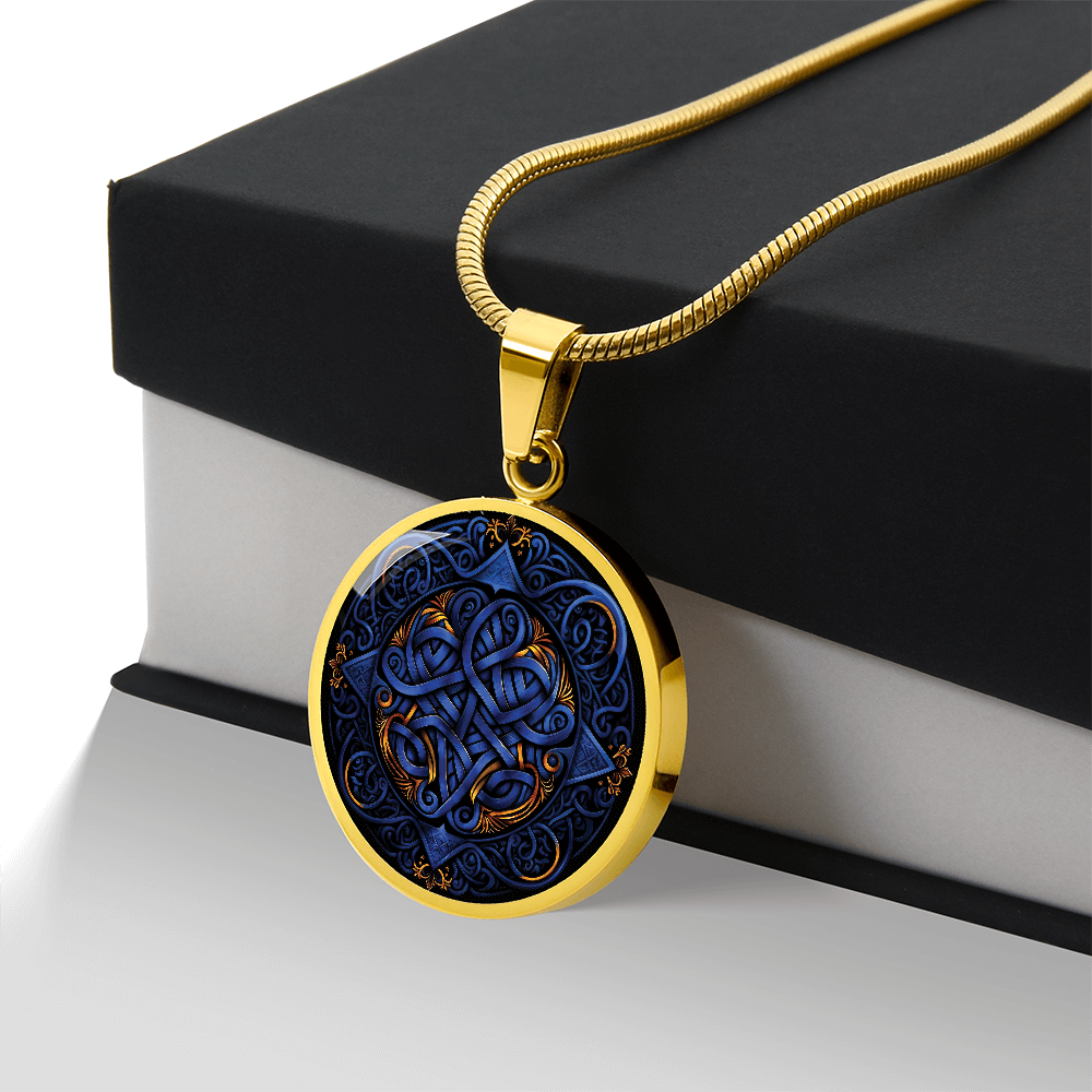 Blue Celtic Knot Necklace - Romantic Pendant Jewelry