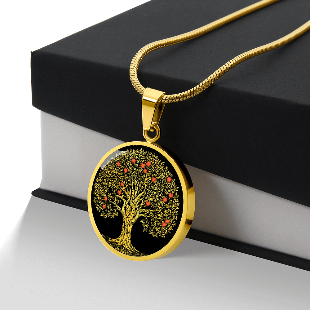 Orange Tree Necklace - Symbolic Charm Pendant Jewelry