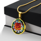 Red Rose Necklace - June Birth Flower Pendant Jewelry