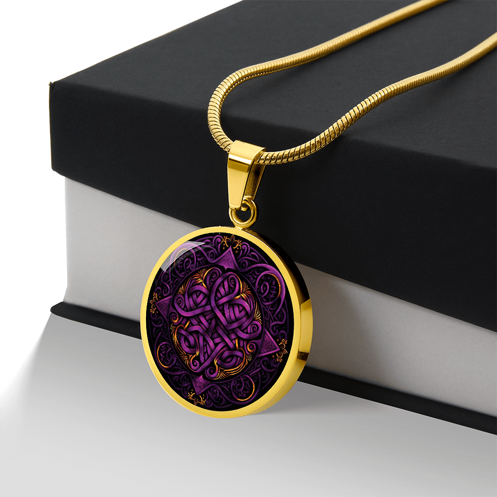 Purple Celtic Knot Necklace - Romantic Pendant Jewelry