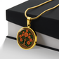 Celtic Tree of Life Pendant Necklace - Marigold October Birth Flower Jewelry