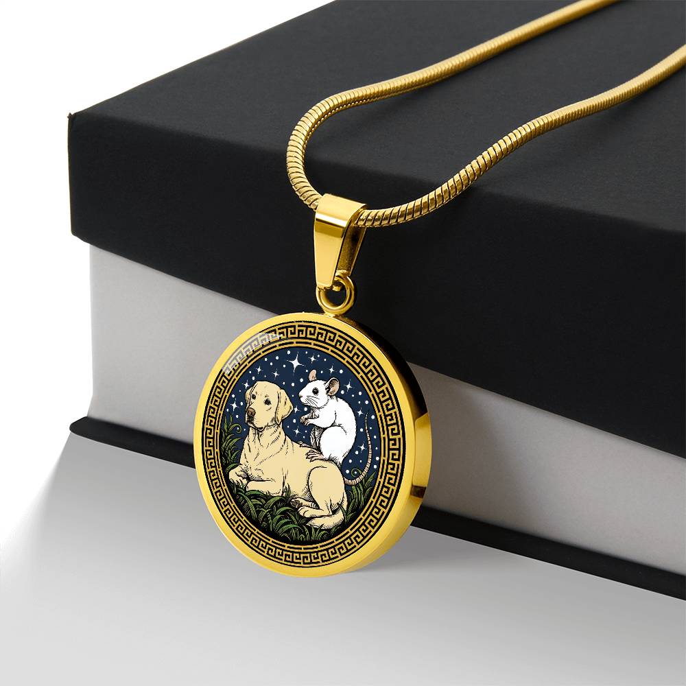 Dog and Rat Necklace - Couples Chinese Zodiac Animal Pendant Jewelry