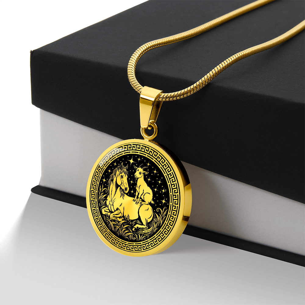 Goat and Horse Necklace - Couples Chinese Zodiac Animal Pendant Jewelry