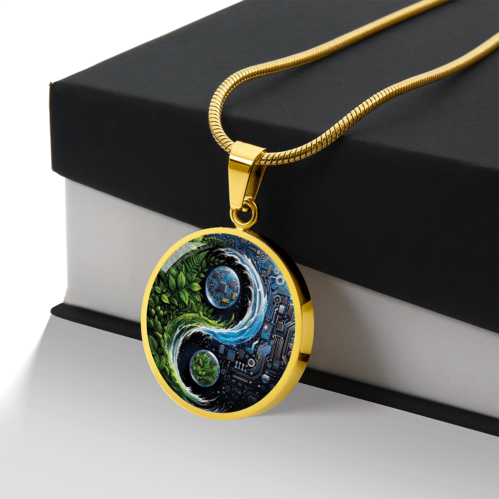 Nature & Circuit Yin Yang Pendant Necklace