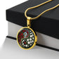 Carnation Yin Yang Necklace - January Birth Month Flower Pendant Jewelry