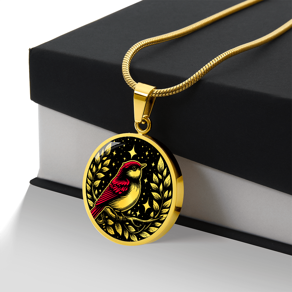 Red Bird Necklace - Wildlife Pendant Jewelry