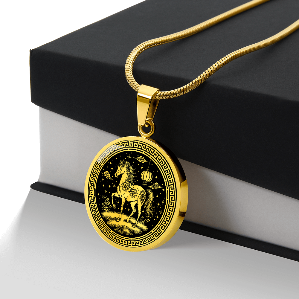 Horse Necklace Chinese Zodiac Pendant Jewelry