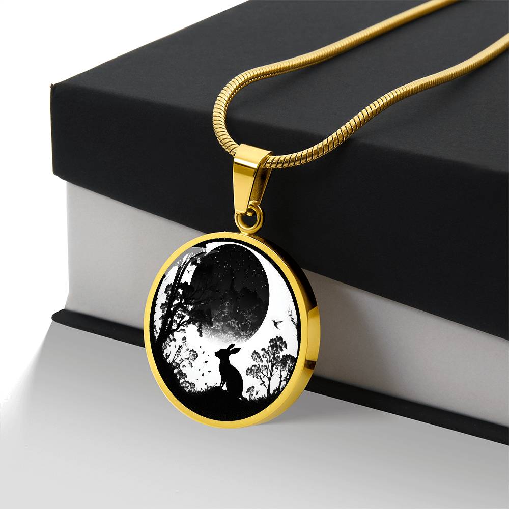 Moon and Rabbit Necklace