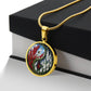 Larkspur Yin Yang Necklace - July Birth Month Flower Pendant Jewelry
